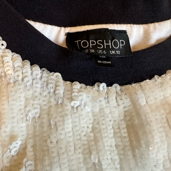 TOPSHOP Sequin Raglan Shirt - Picture 3 of 4
